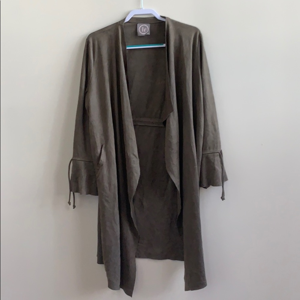 Olive green midi cardigan